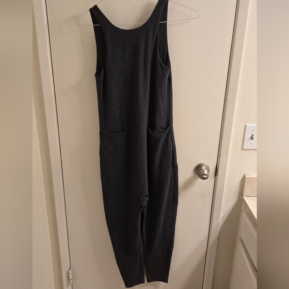 Women's Grey Low-back Jumpsuit